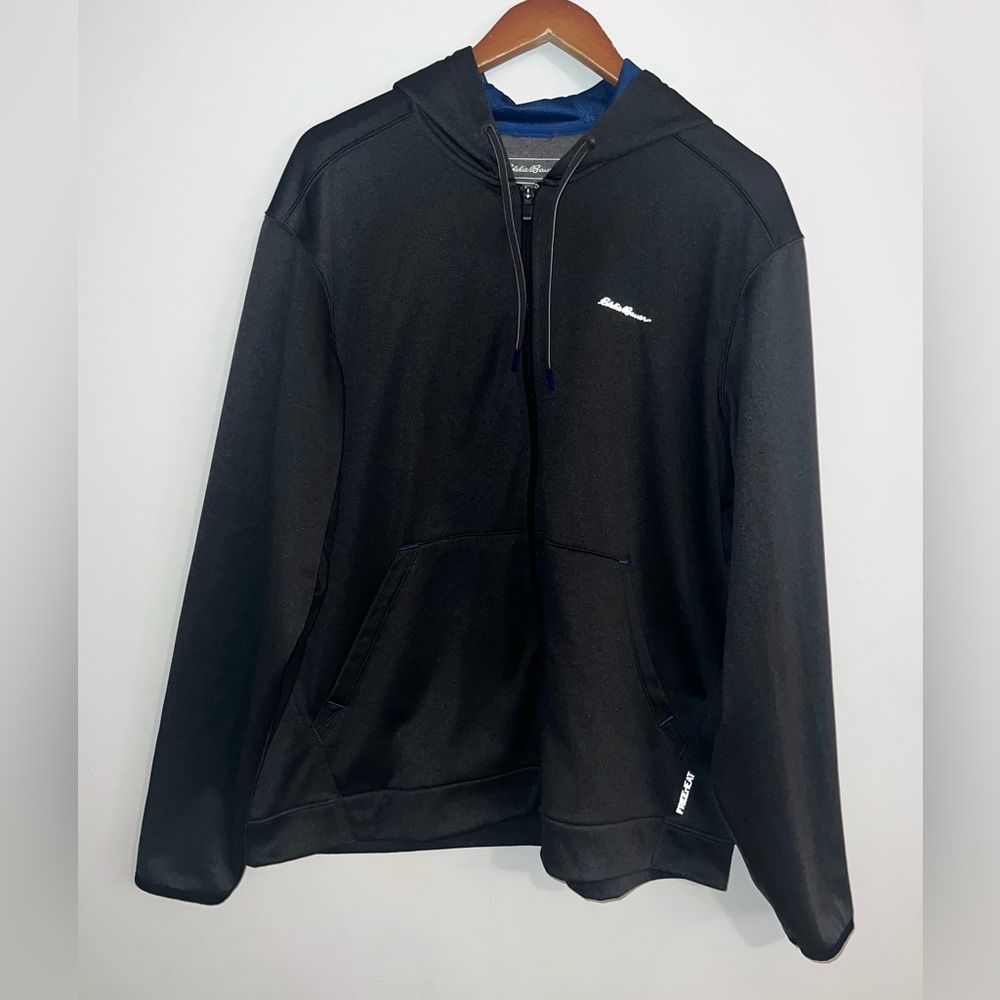 Eddie Bauer Mens Fleece Lined Full Zip Hooded Jacket Sz XL
